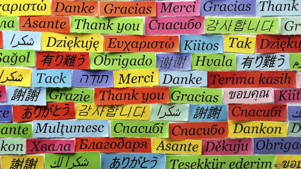 Nube de palabras en diferente idiomas